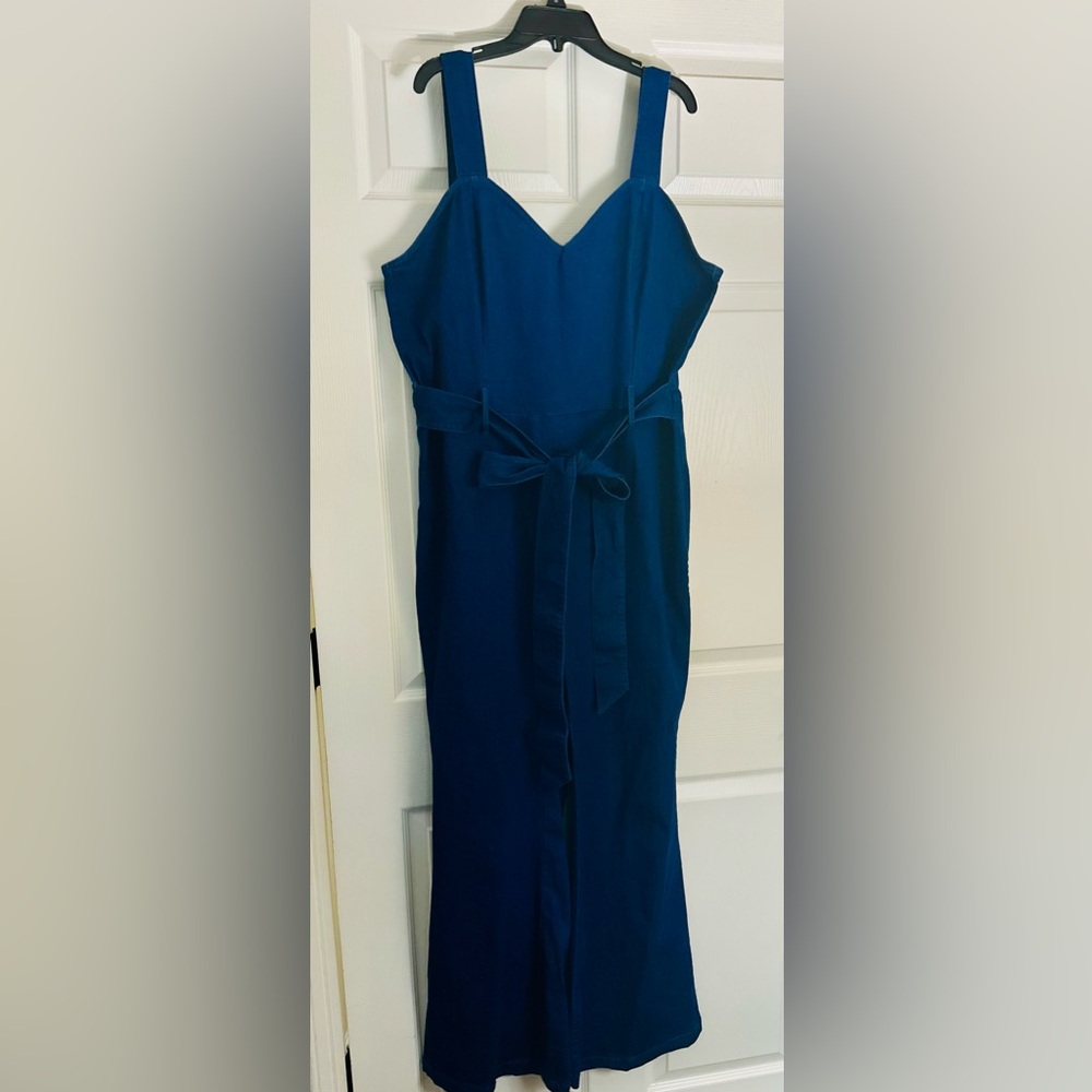 K+Glam Denim Plus Jumpsuit